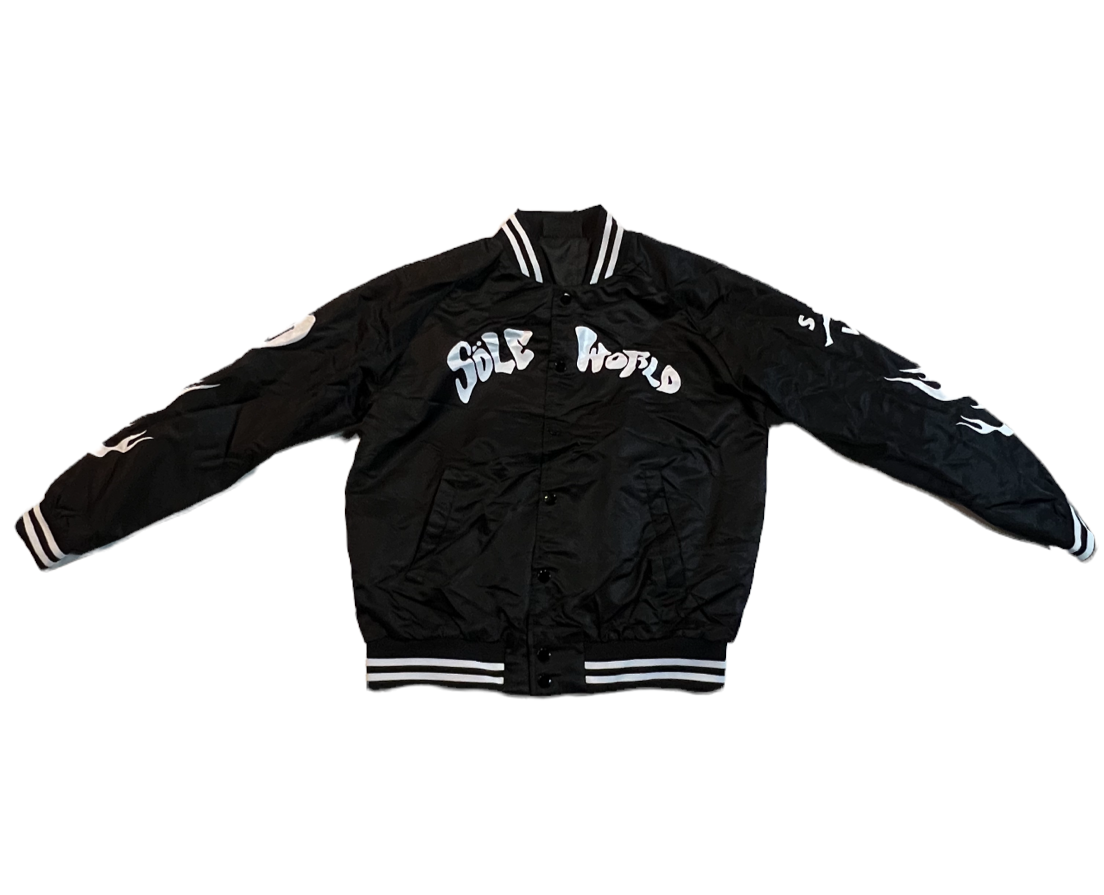 Sole World Black & White Varsity Bomber Jacket