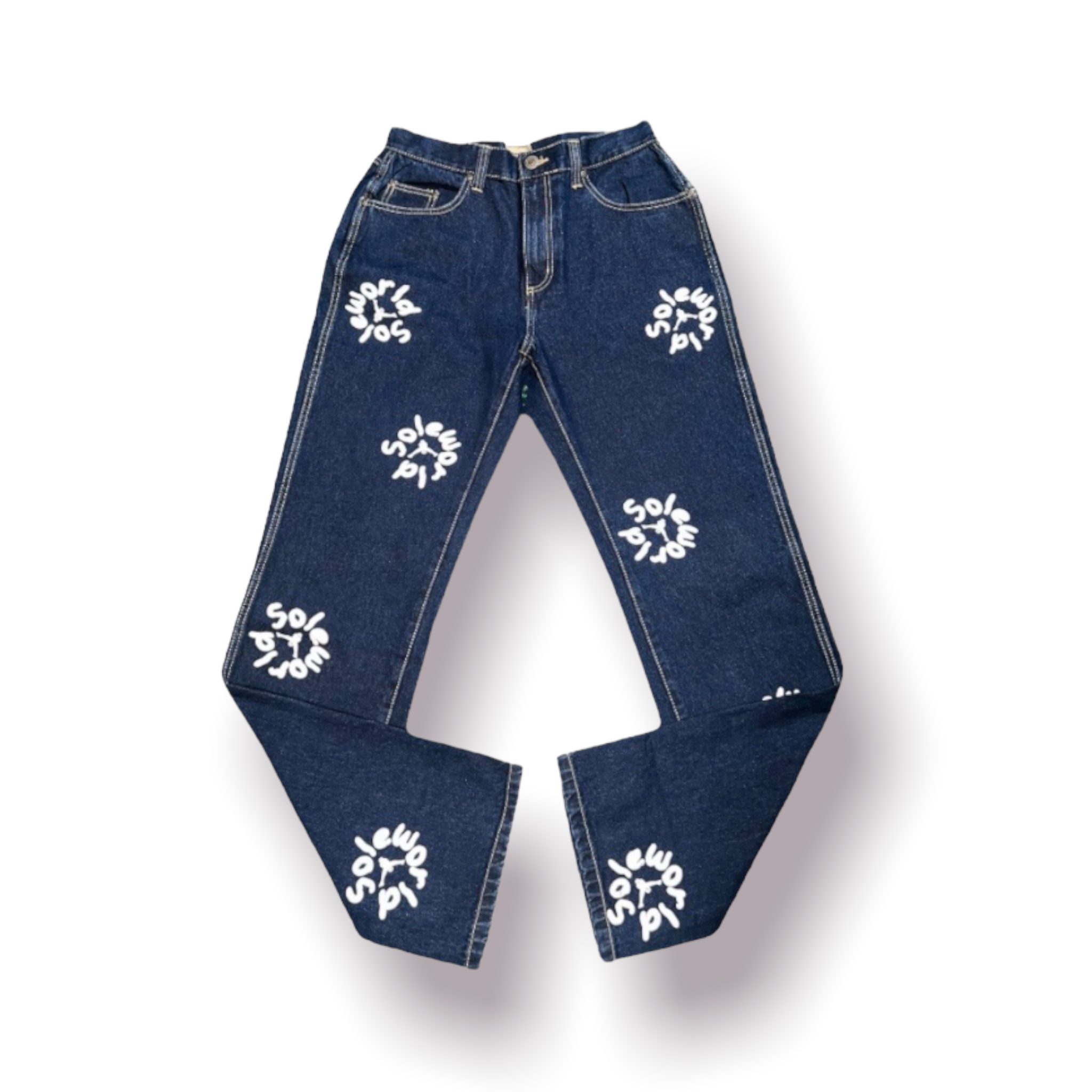 Sole World Washed Blue Spot Jeans