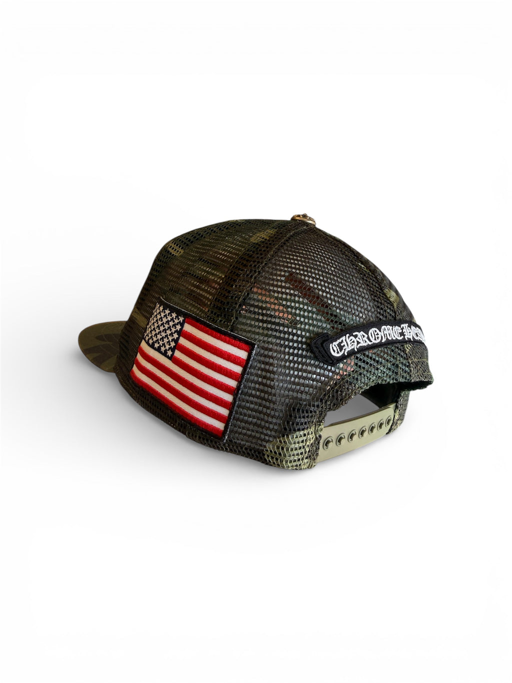 Chrome Heart The Heroes Project Green Camo Trucker Hat