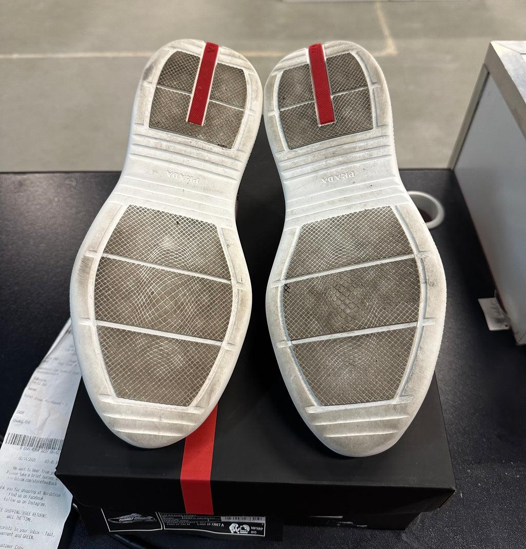 Prada Patent Leather Grey Sneakers