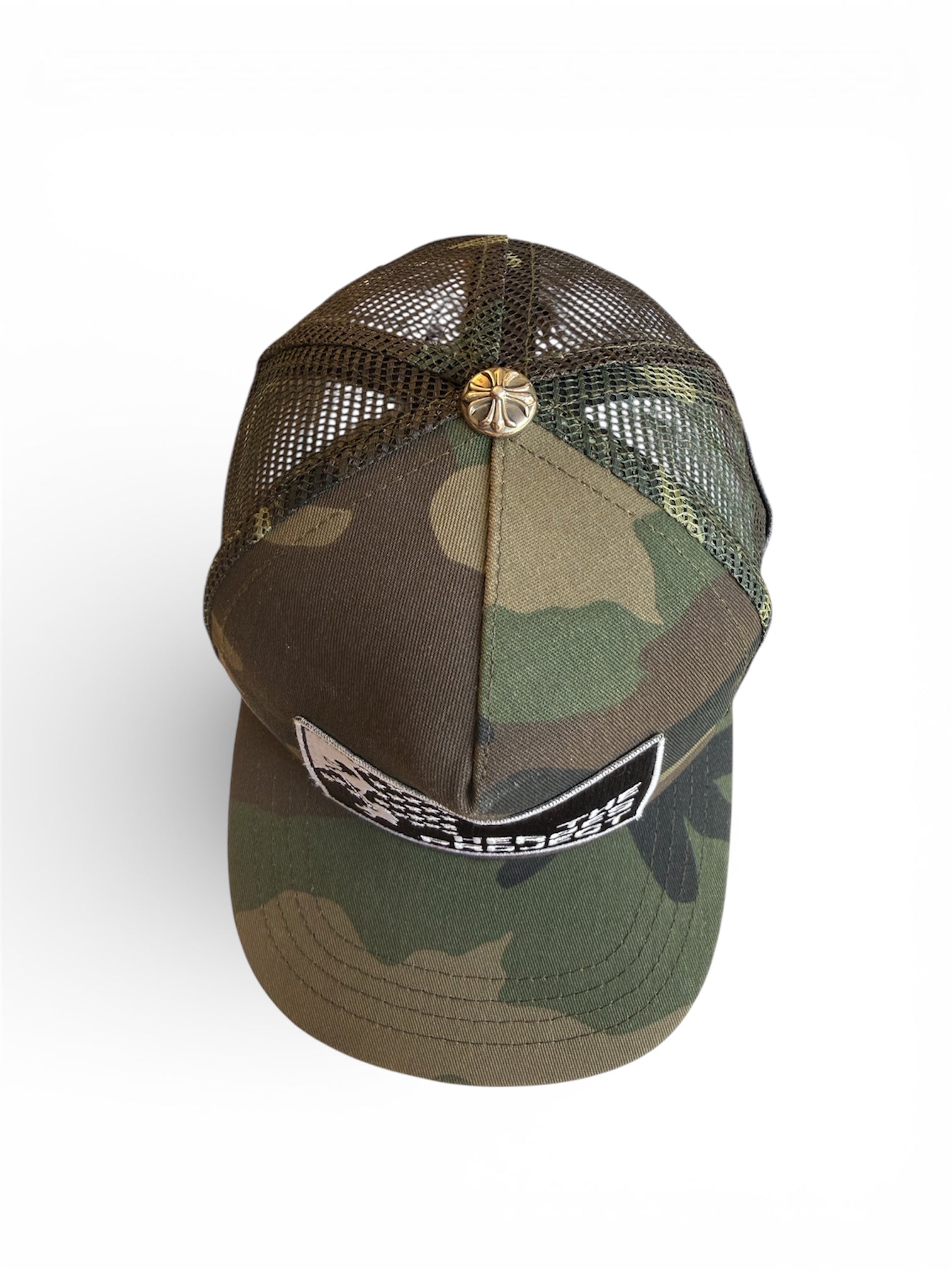 Chrome Heart The Heroes Project Green Camo Trucker Hat