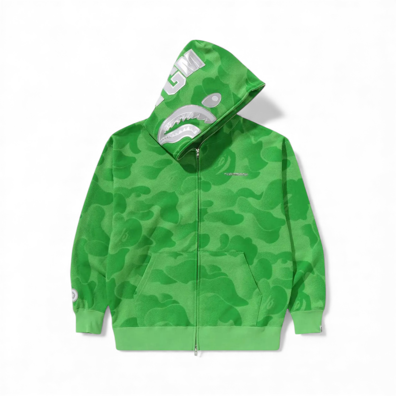 BAPE Ink Camo Shark Zip Hoodie 'Green'